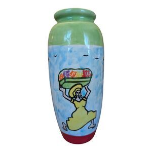 Bahamian Ceramic Vase by Jessica's Tilework Studios Handmade Original Colorful